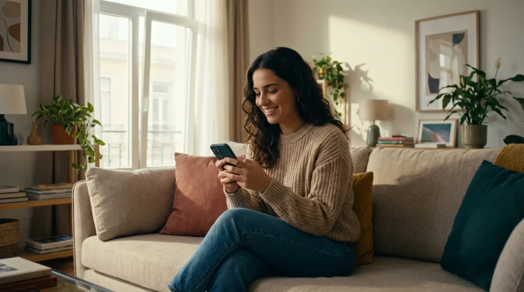 Pessoa a registar-se numa plataforma de apostas no telemóvel