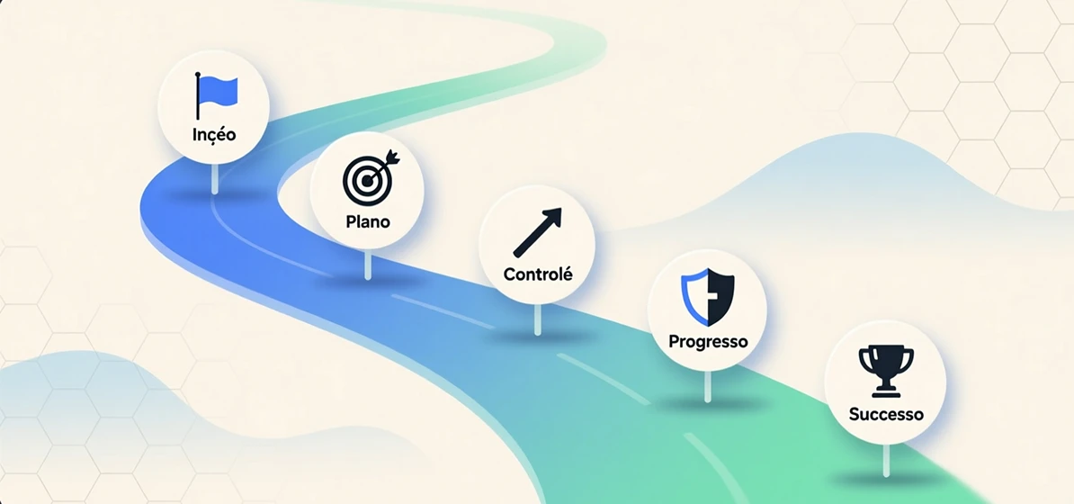 Mapa visual da estratégia passo a passo para cumprir requisitos de rollover