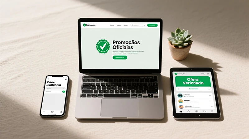 Múltiplos dispositivos mostrando diferentes fontes de códigos promocionais válidos