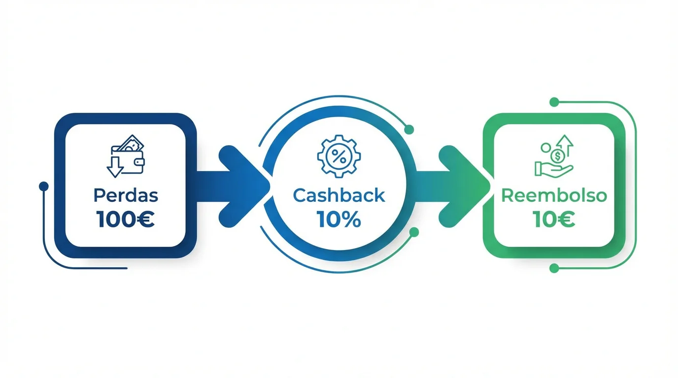Diagrama explicativo do funcionamento do cashback em apostas